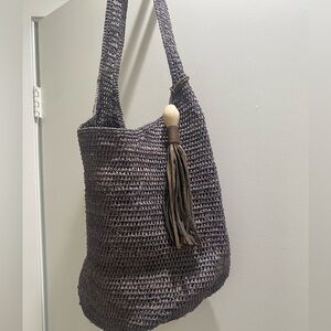 Mar Y Sol  Handwoven Gray Shoulder Bag-Gray